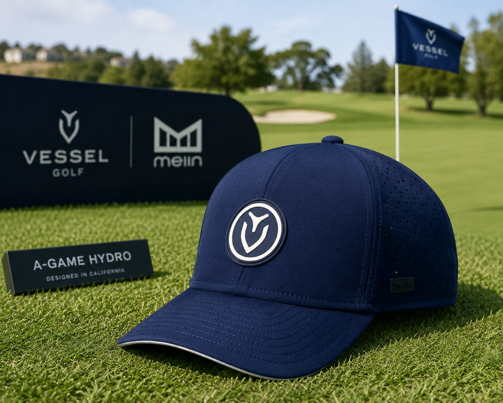 VESSEL Golf x Melin A-Game Hydro Snapback Hat Cap Navy Performance Rare